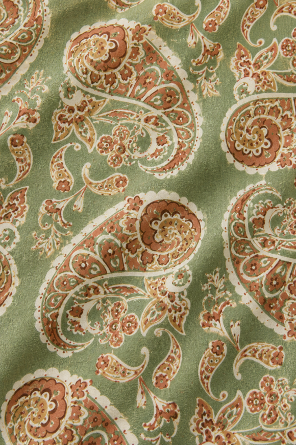 Green & orange paisley Regular Fit 100% Cotton Shirt