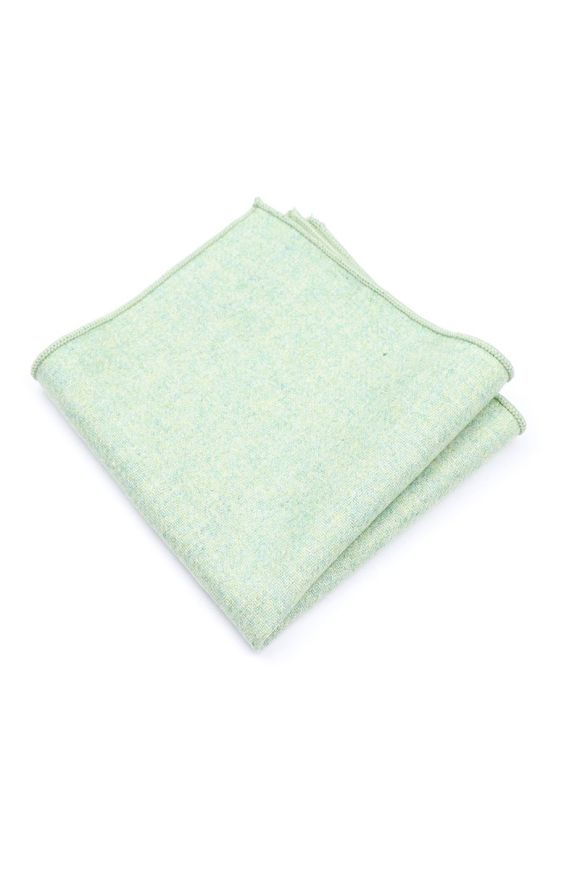 Mens Wool Tweed Pastel Green Tie & Pocket square set