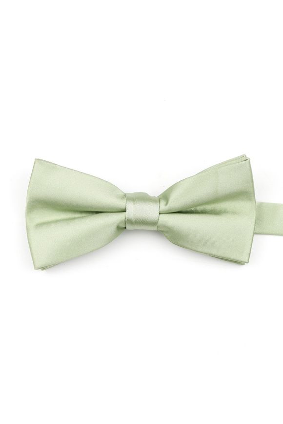 Powder green satin classic mens bow tie