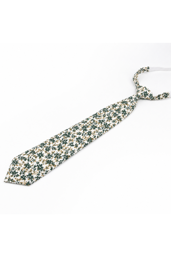 Children's Olive floral cotton tie