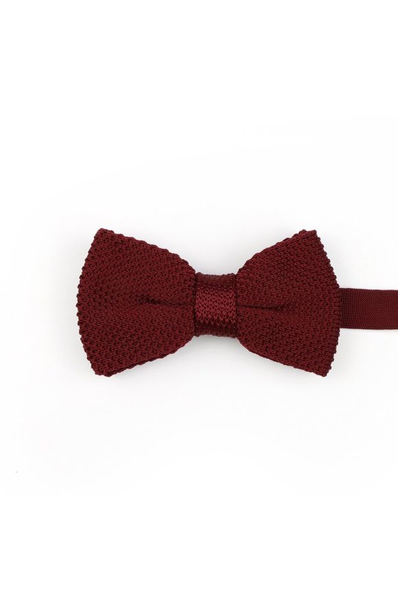 Jenson Samuel Wine Knitted Bow Tie