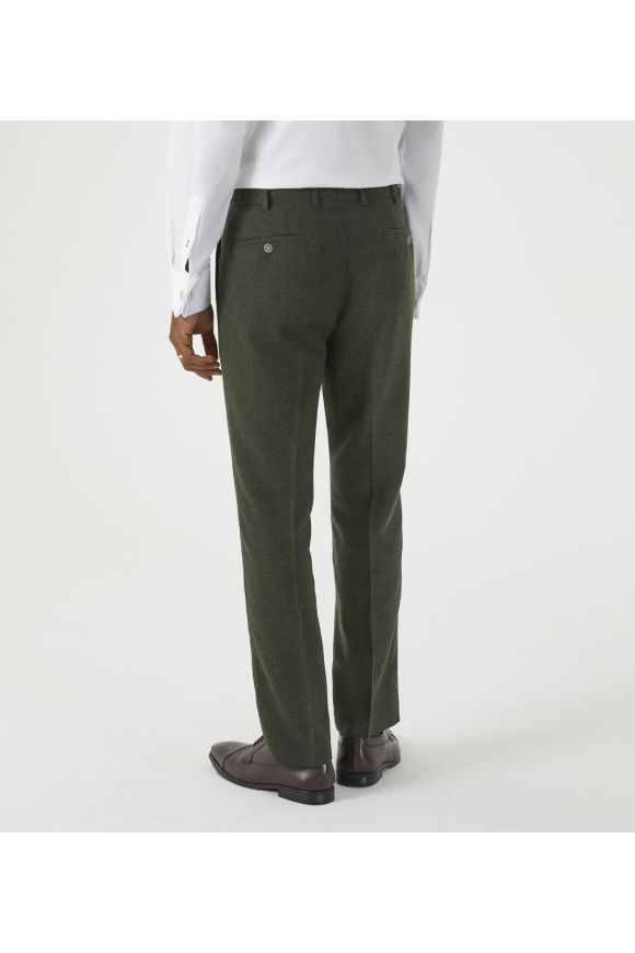 Skopes Jude Olive Tailored Tweed Herringbone Trousers