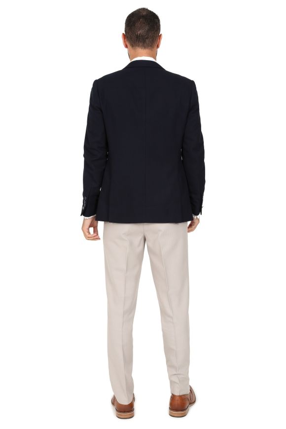 Jenson Samuel Alnwick Navy Jacket with contrast stone waistcoat & trousers