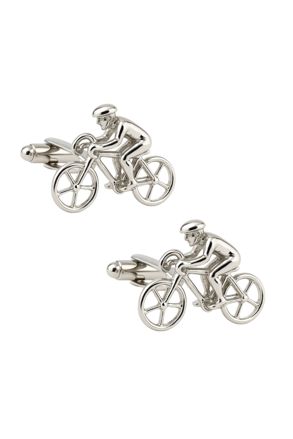 Novelty Bike Stainless Steel Silver Cufflink
