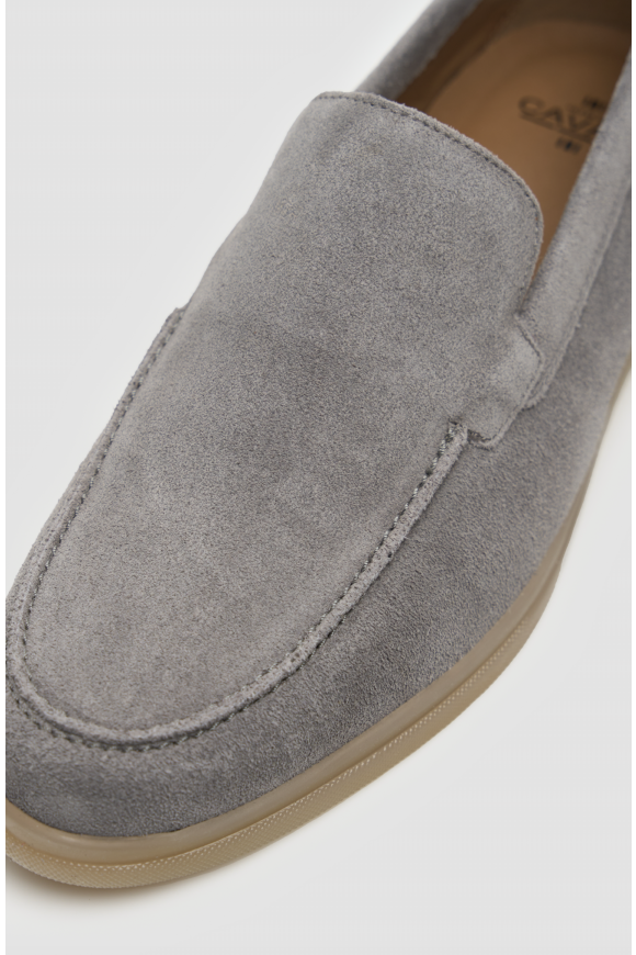 Cavani Breezy Grey Slip-On Suede Loafers