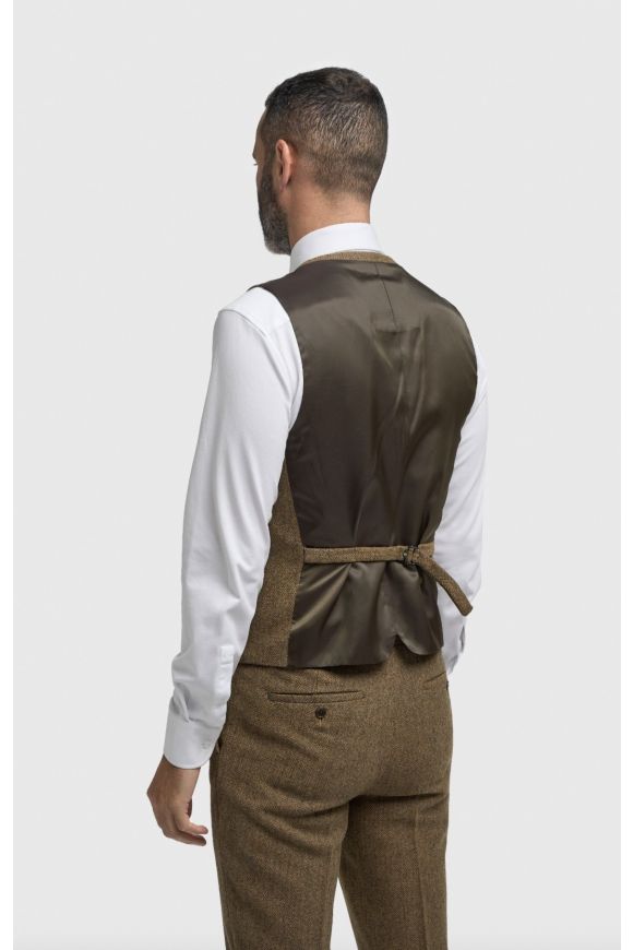 Cavani Thomas Brown Tweed Three Piece Suit