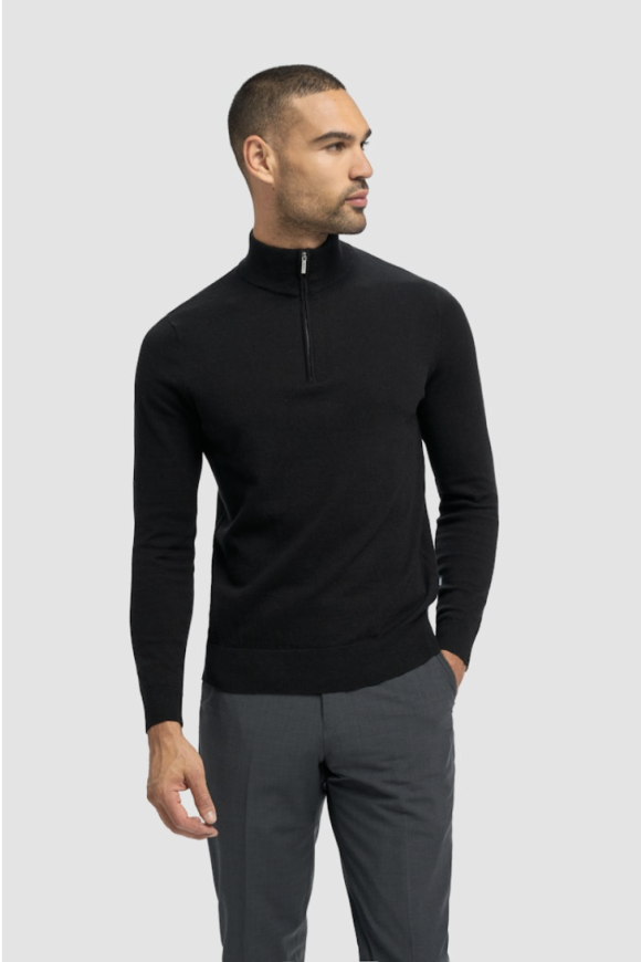 Cavani Ivano crew neck half zip jumper