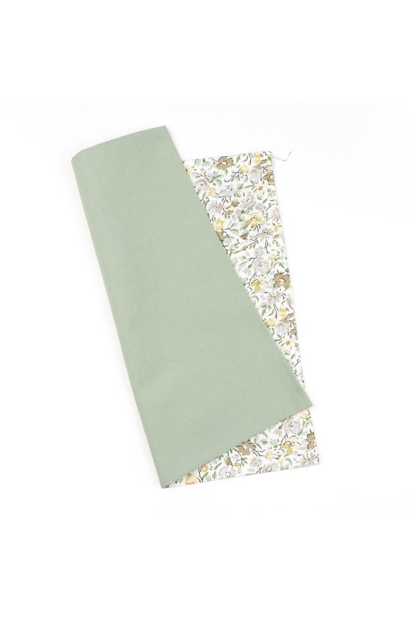 Two Tone Sage Green floral cotton Pocket square