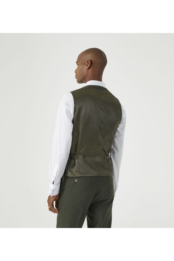 Skopes Jude Olive Suit Waistcoat Tweed Herringbone