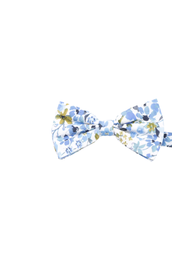 Children's Pastel Blue floral flower cotton bowtie