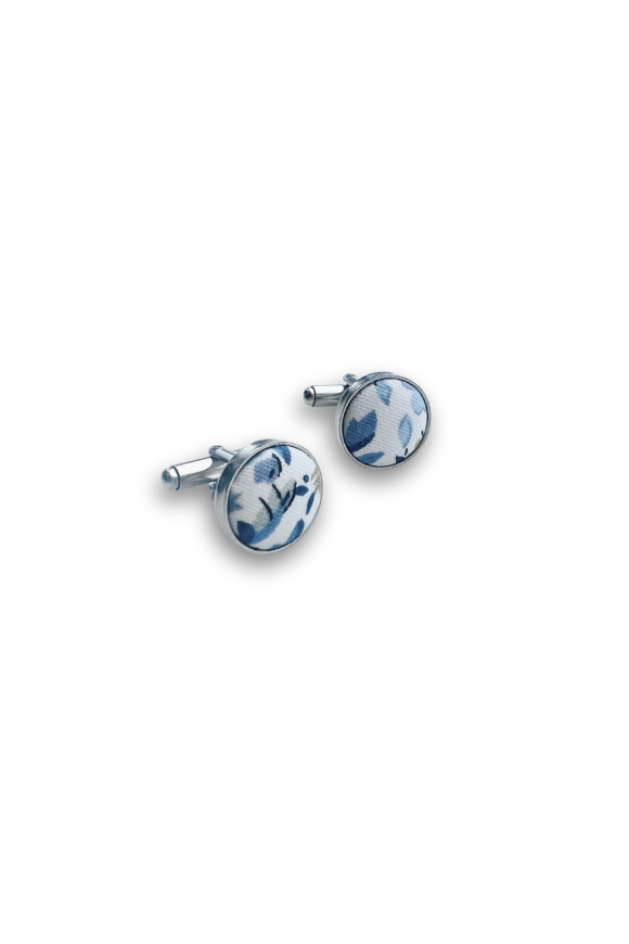 Dusky Blue floral Cufflinks