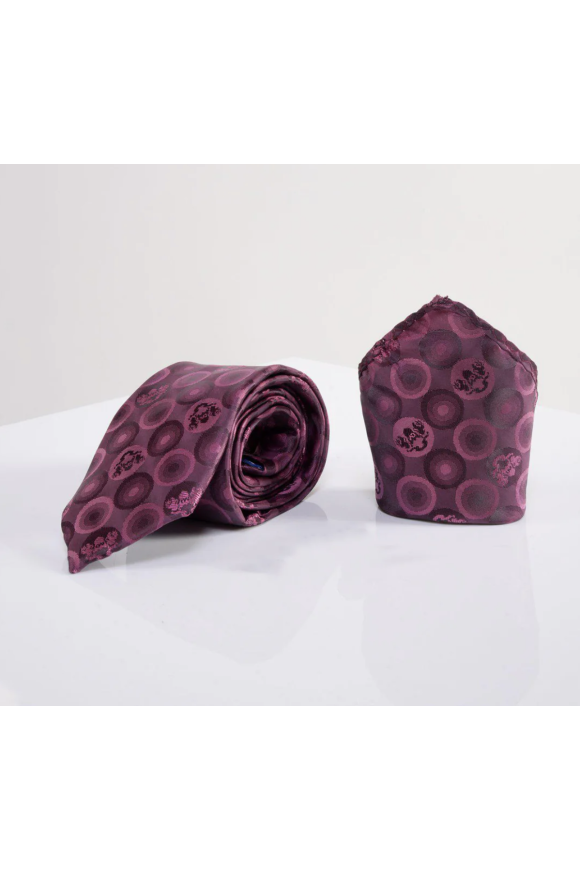 Berry Bubble Lining bow tie & pocket square set