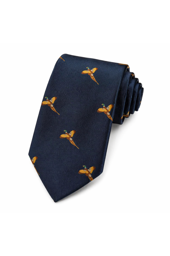 Mens Navy Pheasant Tie