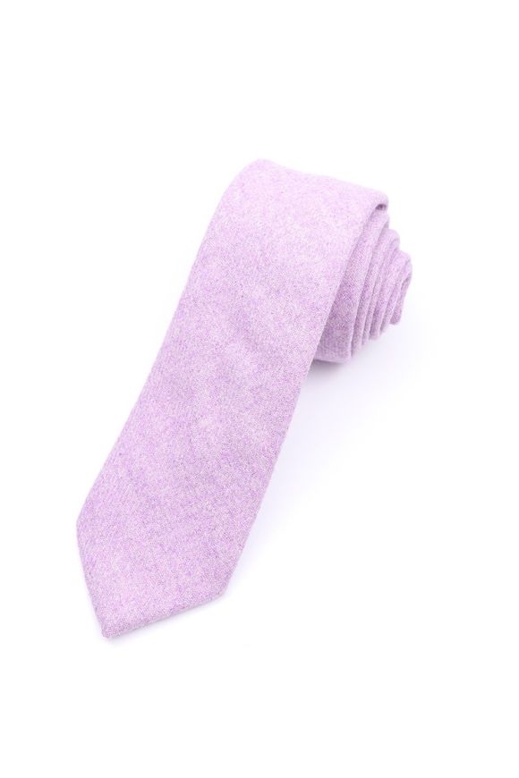 Mens Wool Tweed Lilac Tie