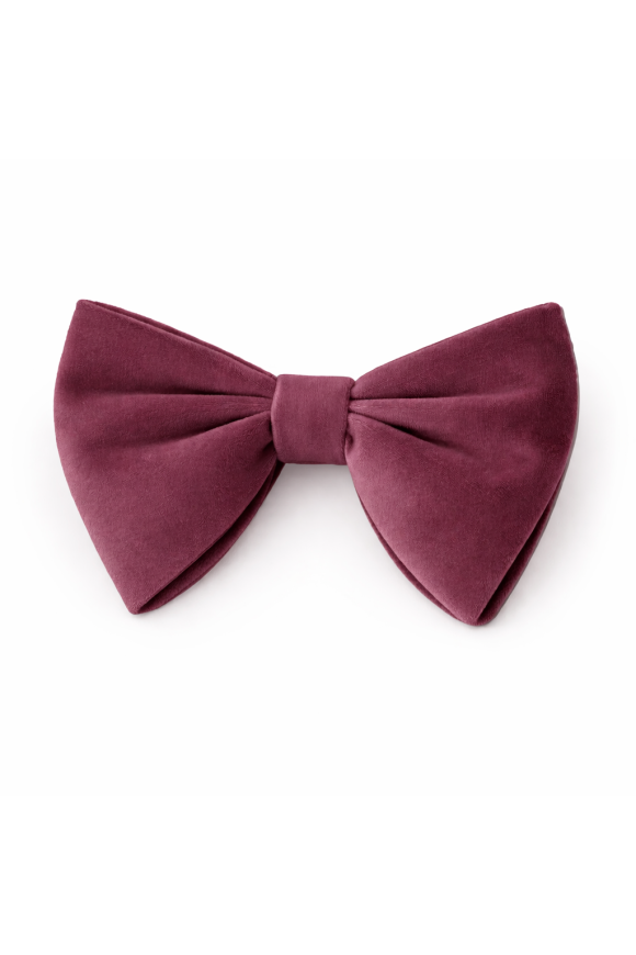 Velvet rose gold oversized mens bow tie