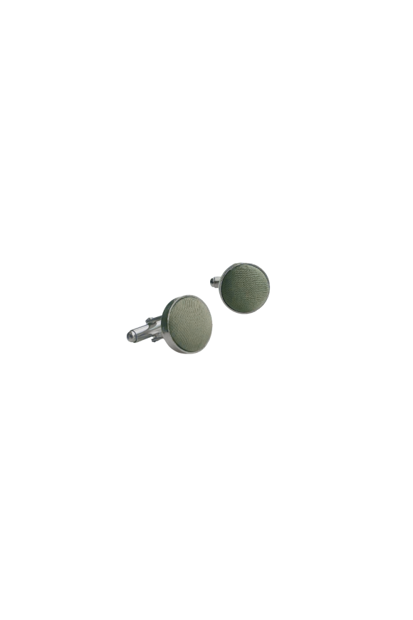 Olive green satin cufflinks