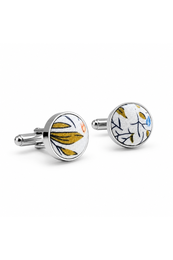 Yellow Floral Cufflinks