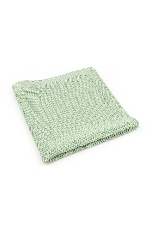 Knitted Pastel green Tie & Pocket Square set
