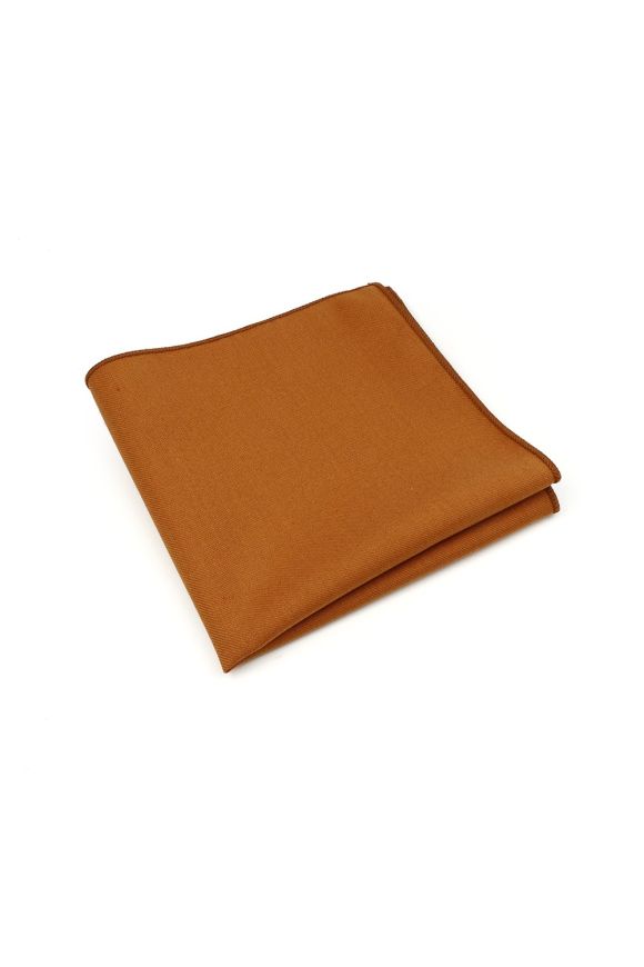 Plain Rust 100% Cotton classic mens tie & pocket square set
