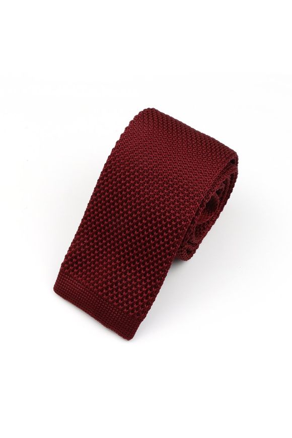 Jenson Samuel Wine Knitted neck tie