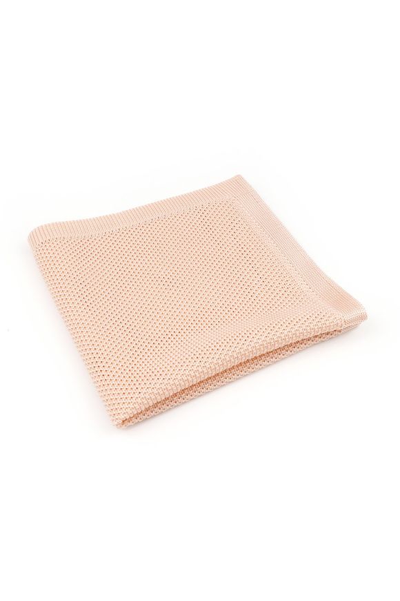 Knitted Pastel Pink Tie & Pocket Square set