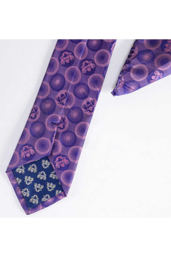 Marc Darcy Purple Bubble Lining tie, pocket square set