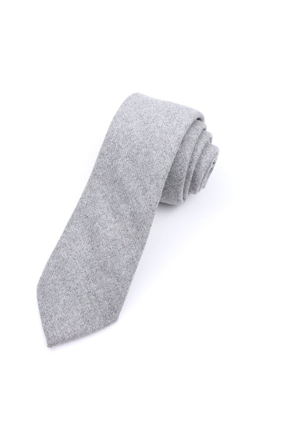 Mens Wool Tweed Grey Tie