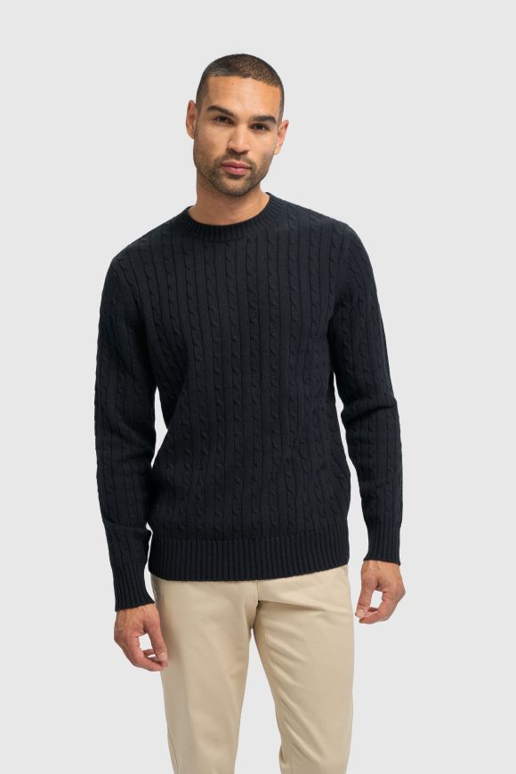 Cavani Foston Navy Cable Jumper