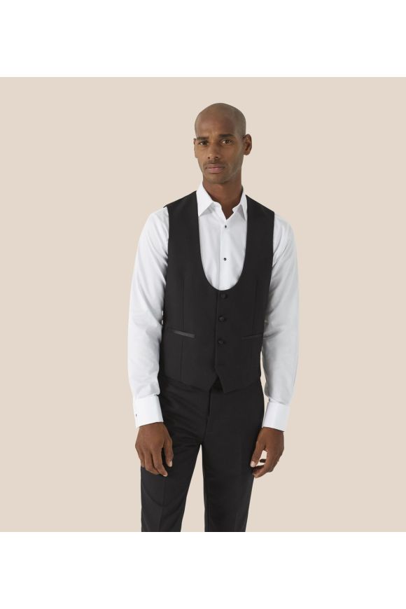Skopes Sinatra 3-Piece Dinner Suit – Black Satin Peak Lapel