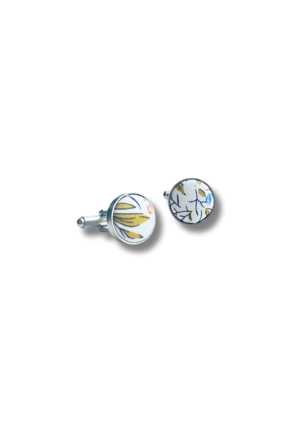 Yellow Floral Cufflinks