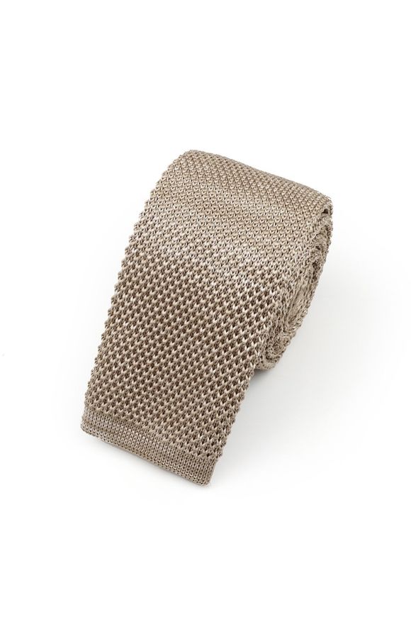 Knitted Stone Tie & Pocket Square set