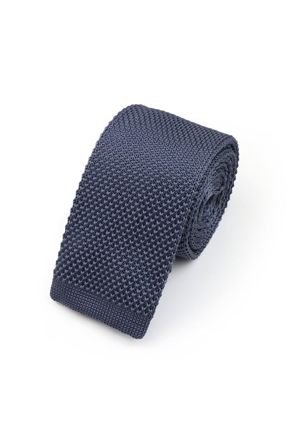 Knitted Grey Tie & Pocket Square set