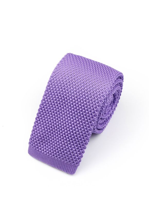 Knitted Lilac Tie & Pocket Square set