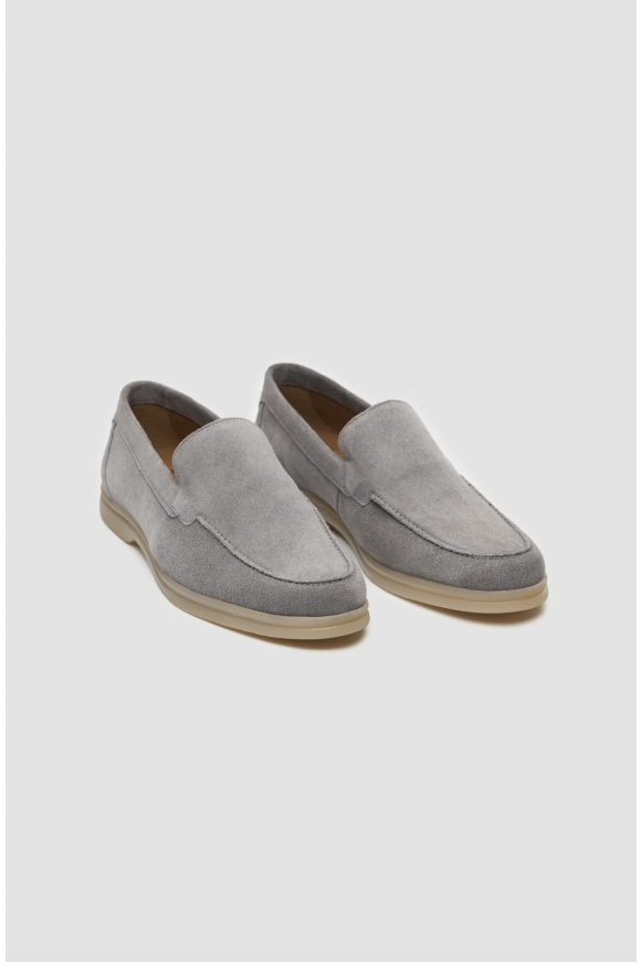 Cavani Breezy Grey Slip-On Suede Loafers