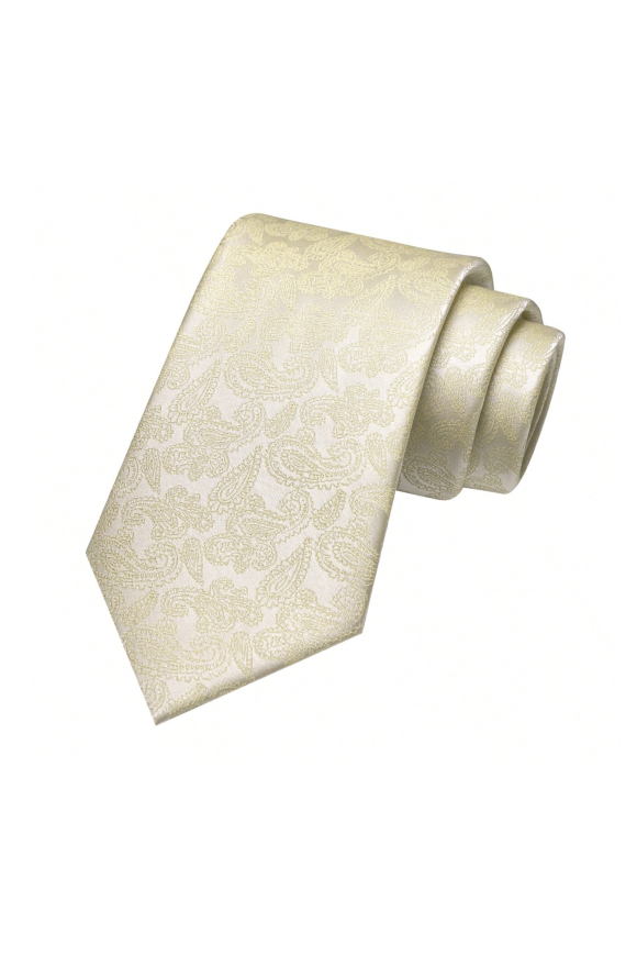 Paisley Champagne classic mens tie & pocket square set