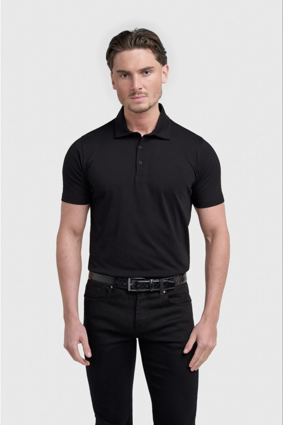 Sanchez Black cotton Polo