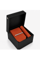 Woven Rust Tie, Pocket Square & Silver Tie Clip Gift Set