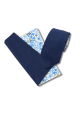 Two Tone Pastel Navy Floral cotton tie & pocket square set
