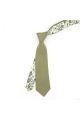 Two Tone Olive floral cotton tie & Pocket square set