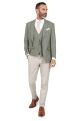 Sage Suit with Contrast Stone Trousers