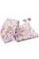 Fuchsia floral cotton classic mens tie, cufflink & pocket square set