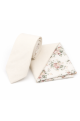 Two Tone Stone Floral cotton tie & pocket square set