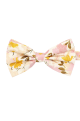 Yellow & Pink floral cotton classic mens bow tie & pocket square set