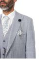 Cavani Sky Blue Check Three Piece Suit. with contrast trousers
