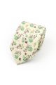 Cream & Green floral cotton classic mens tie & pocket square set