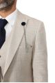 Stone Beige Check Suit with Contras Navy Trousers