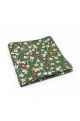 Green & Red floral cotton classic mens tie & pocket square set