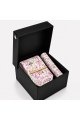 Pink Floral Tie, Pocket Square & Gold Tie Clip Gift Set