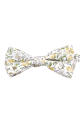 Green floral cotton classic mens bow tie & pocket square set