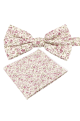 Blush Pink floral cotton classic mens bow tie & pocket square set